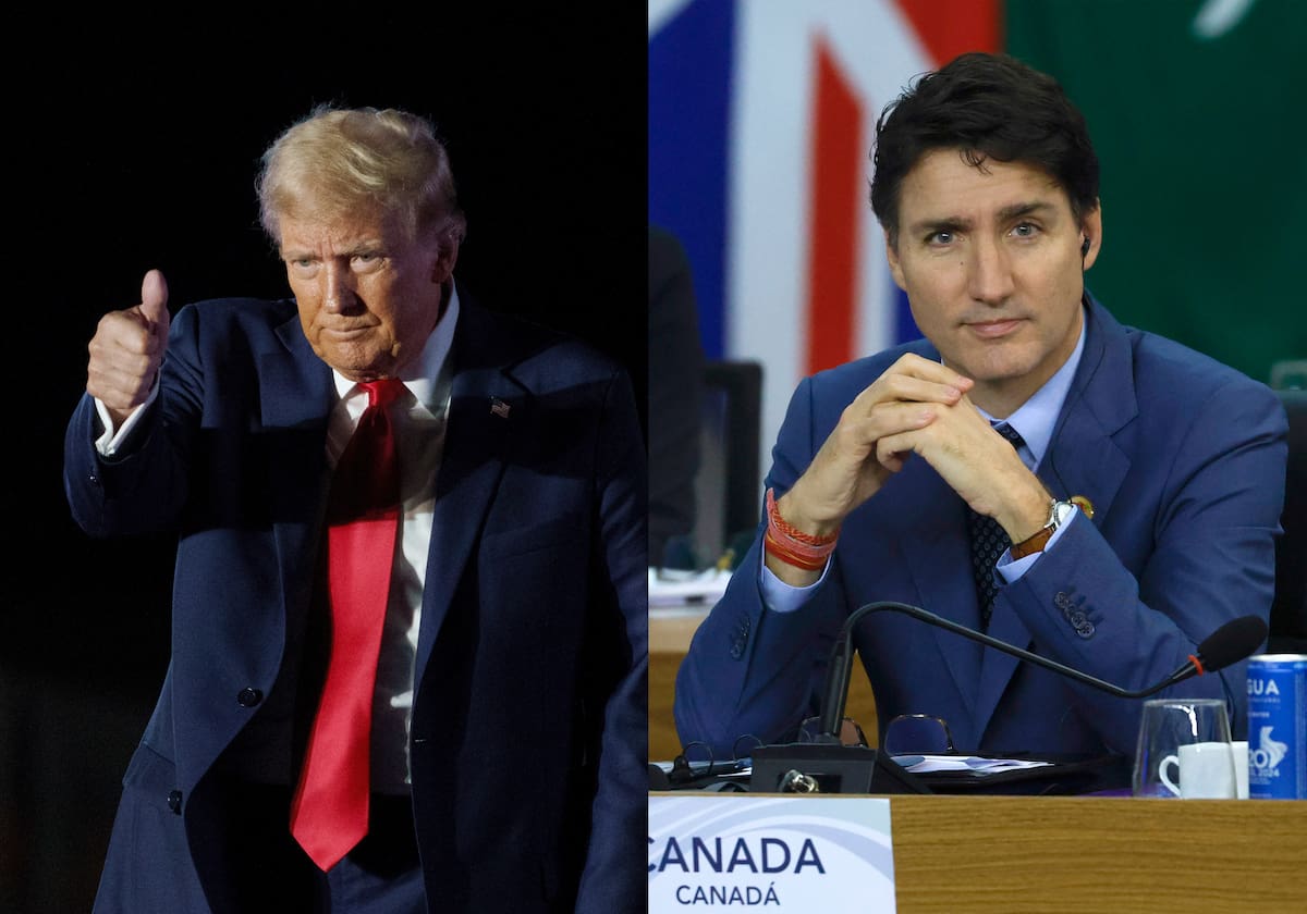 Presidente de Estados Unidos, Donald Trump (i), y el primer ministro canadiense, Justin Trudeau. //EFE