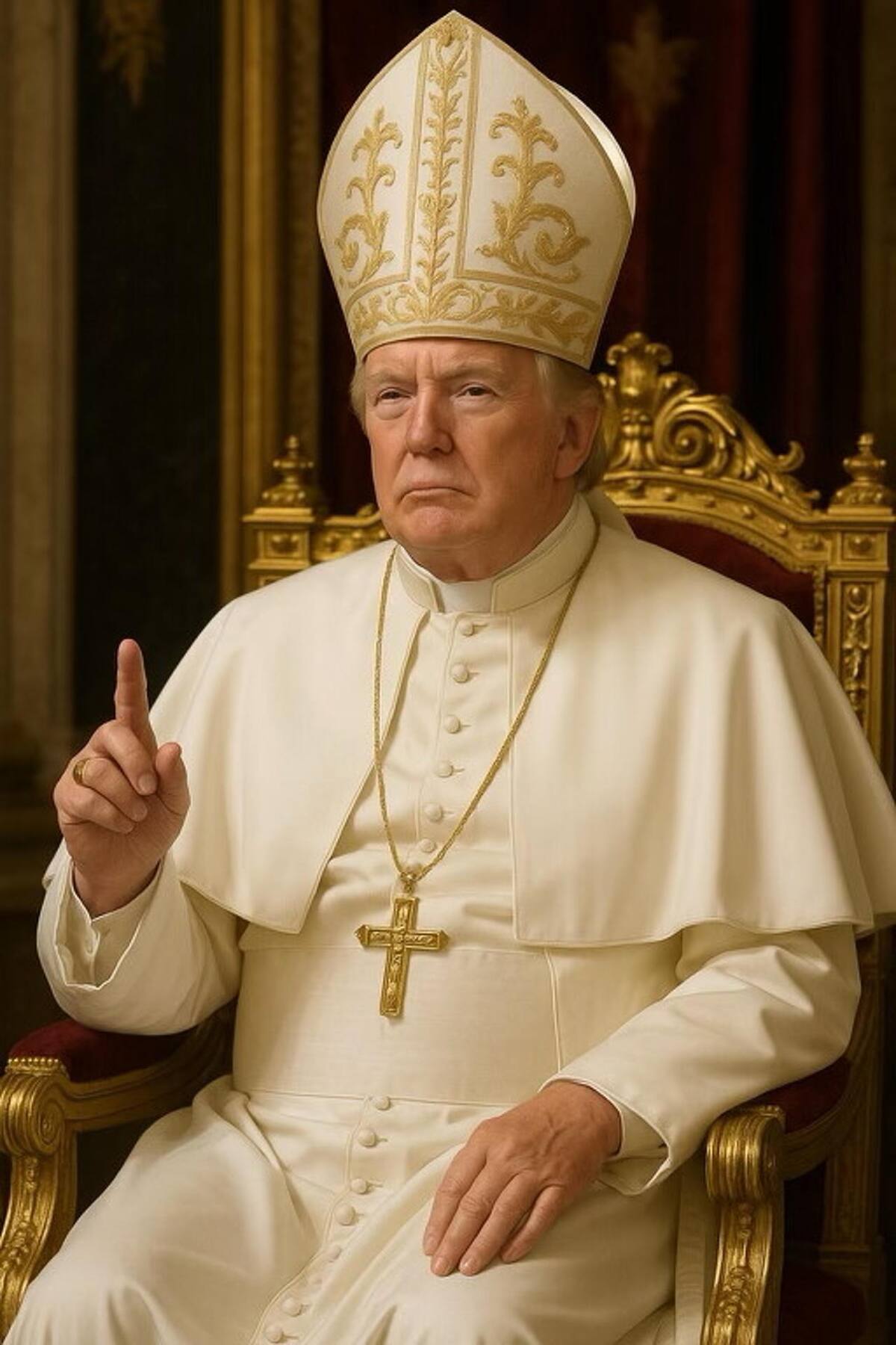 Imagen hecha con inteligencia artificial (IA) tomada de la cuenta oficial de la red social Truth Social @realDonaldTrump que muestra al presidente de Estados Unidos, Donald Trump, vestido de papa. EFE/ @realDonaldTrump.
