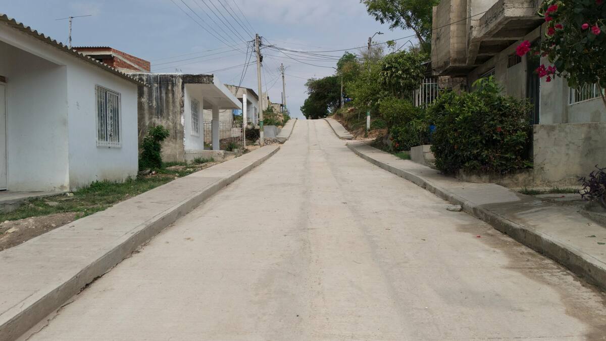 Calle del barrio Las Margaritas en Turbaco. // Foto: Cortesía.