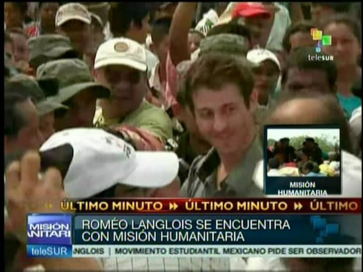 Primeras imagenes de la liberación de Romeo Langlois. AFP