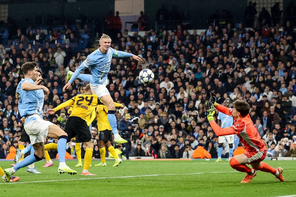 Erling Haaland busca brillar por primera vez ante Real Madrid. //Foto, EFE: ADAM VAUGHAN
