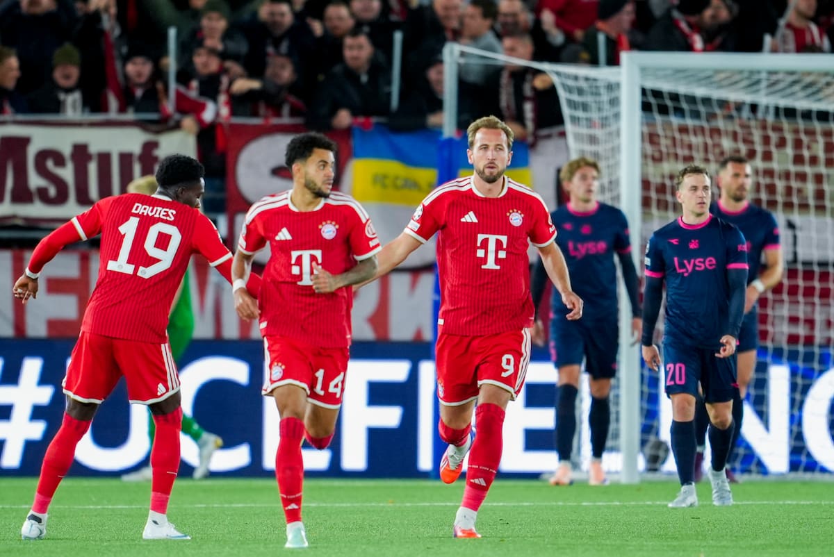 Harry Kane marcó dos goles en el empate del Bayern Múnich con el Viking por la Champions League. //Foto, EFE: Lise Aserud NORWAY OUT