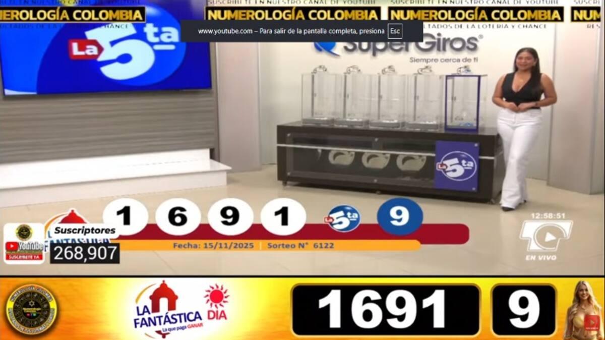 Últimos resultados del Chance La Fantástica Día. // Foto: captura de pantalla