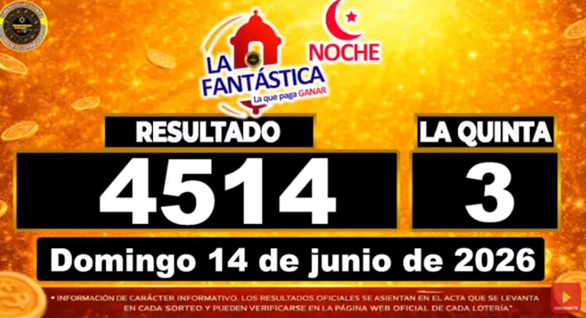 Últimos resultados del chance La Fantástica Noche. // Foto: captura de pantalla