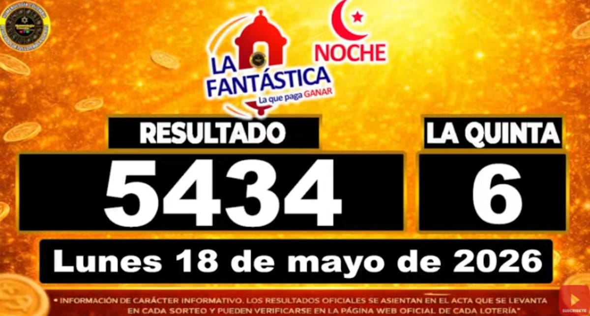 Últimos resultados del chance La Fantástica Noche. // Foto: captura de pantalla