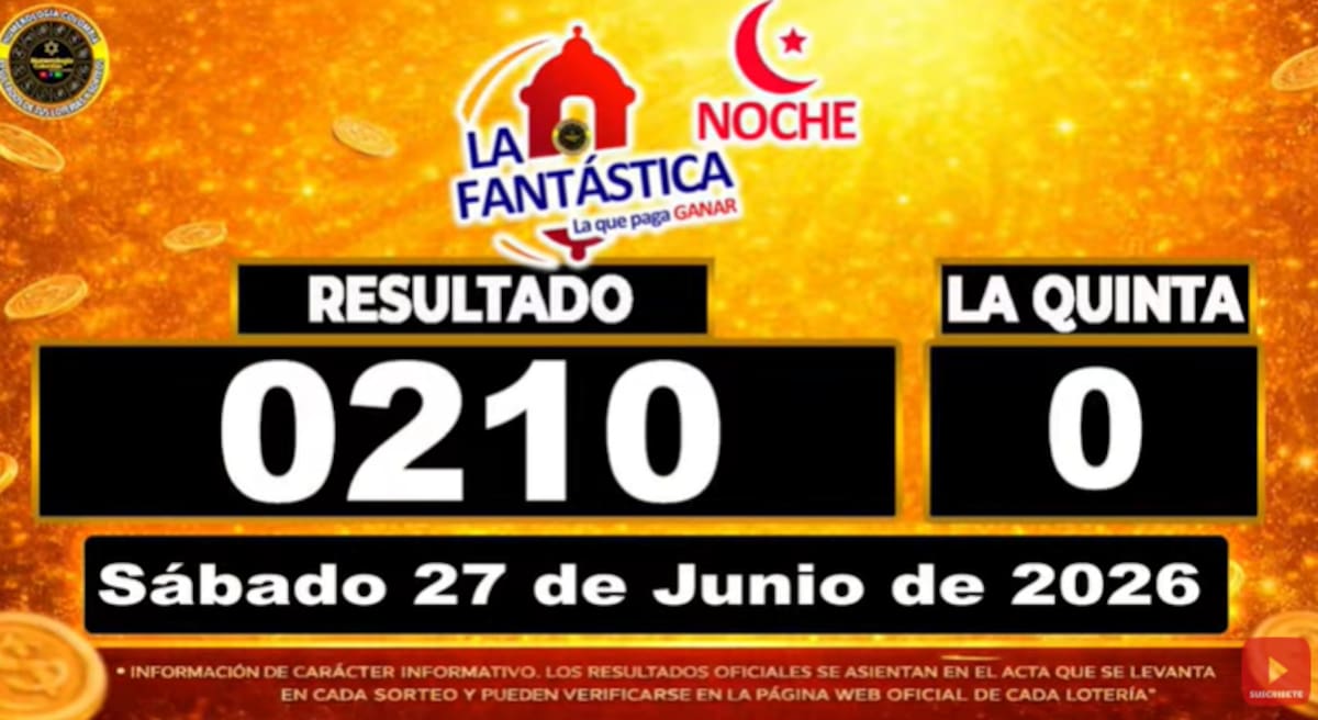 Últimos resultados del chance La Fantástica Noche. // Foto: captura de pantalla
