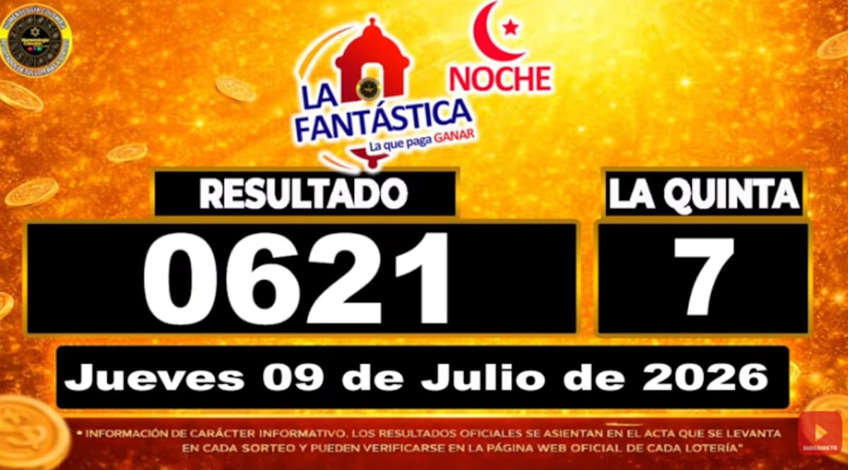 Últimos resultados del chance La Fantástica Noche. // Foto: captura de pantalla del canal de YouTube @NumerologíaColombia.