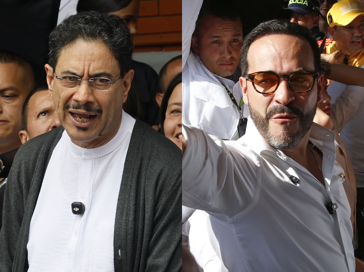 Combo de fotografías que muestra al candidato presidencial por el partido oficialista Pacto Histórico, Iván Cepeda (i), y al candidato de ultraderecha Abelardo de la Espriella, del movimiento Defensores de la Patria. Foto, EFE: Carlos Ortega / Ernesto Guzmán Jr.