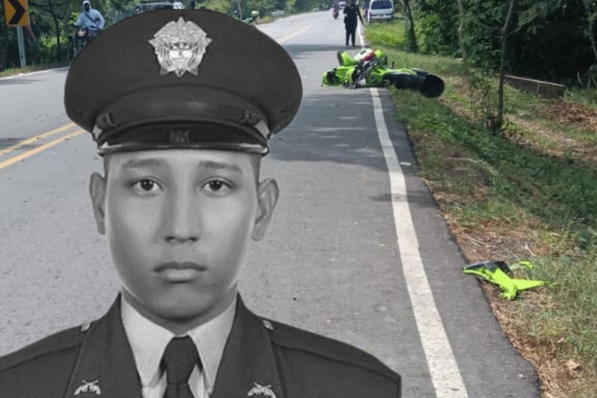 Miguel Rebolledo, el policía muerto en choque de moto y ‘mula’ en Bolívar