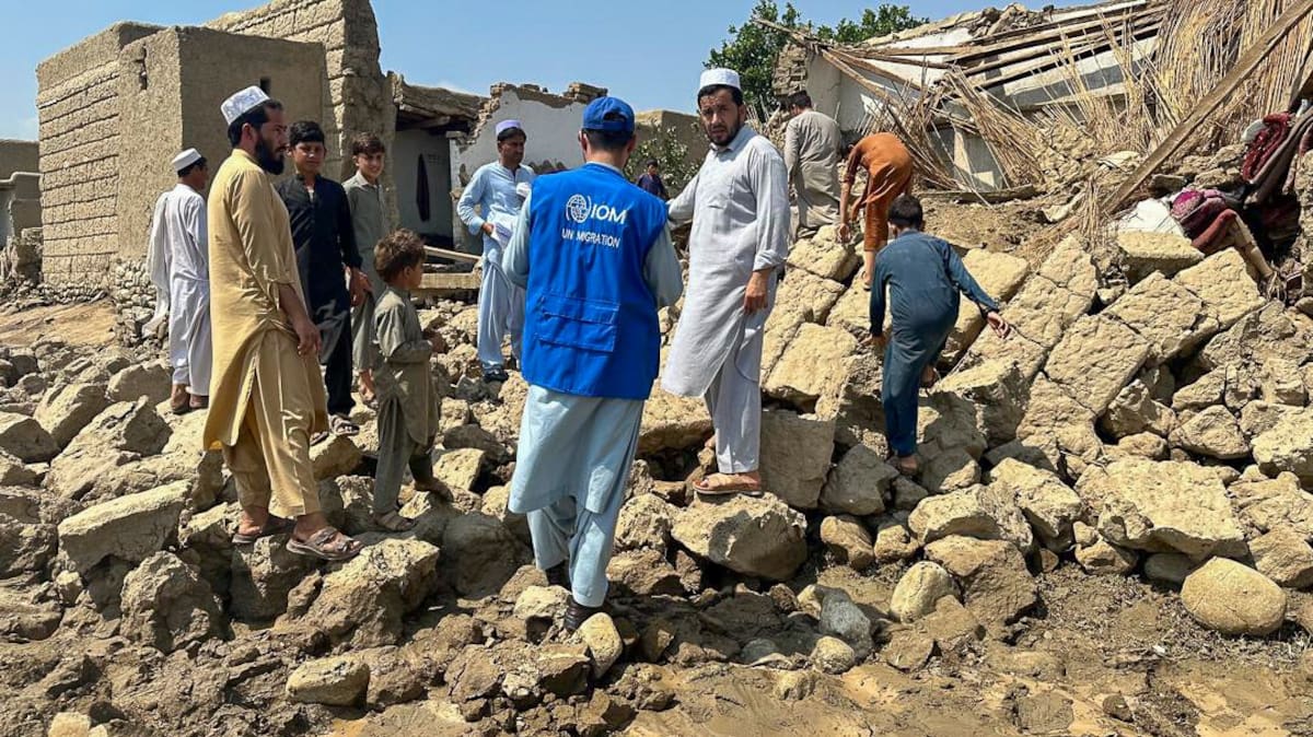 Fuerte terremoto de magnitud 6,0 y varias réplicas sacudieran en la noche del domingo el este de Afganistán.
Foto: EFE/Cuenta de X de la UNMigration en Afganistán