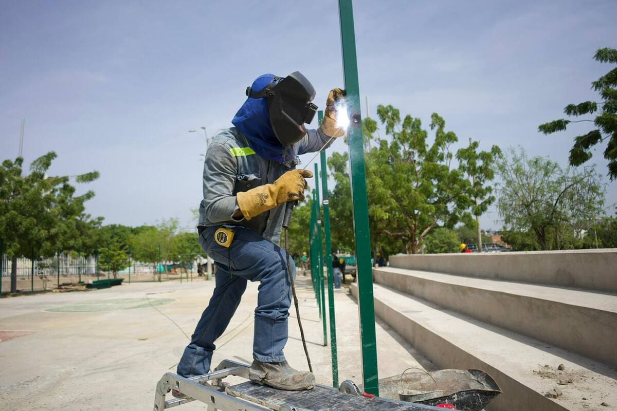 Obras en la Unidad Deportiva de El Campestre. // Cortesía - Alcaldía de Cartagena