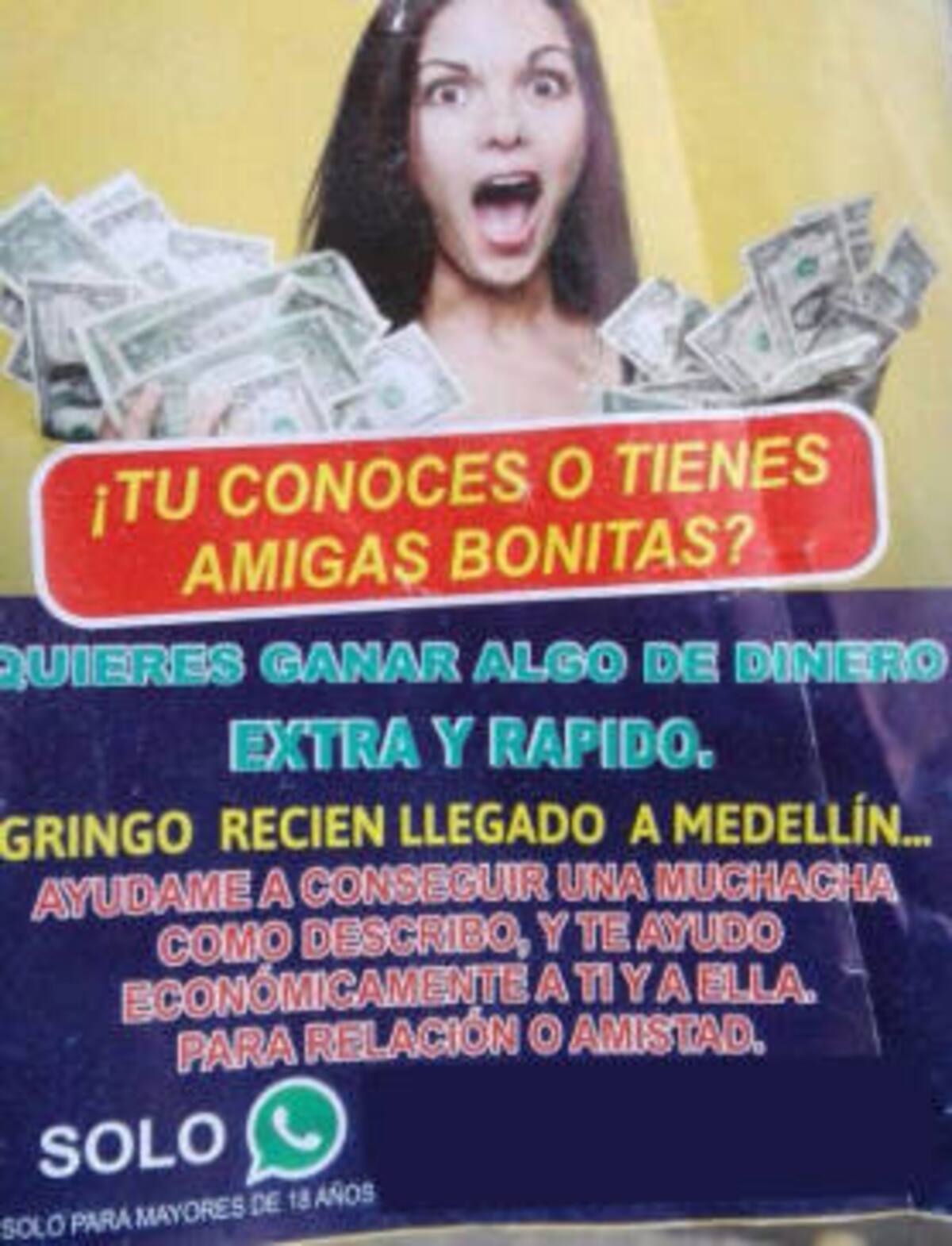 Estudiantes de la UPB denunciaron que fueron abordadas por sujetos que dentro del claustro de Laureles les entregaron este volante COLPRENSA