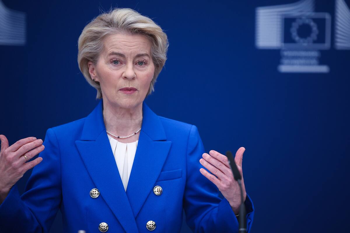 La presidenta de la Comisión Europea (CE), Ursula von der Leyen. //EFE.