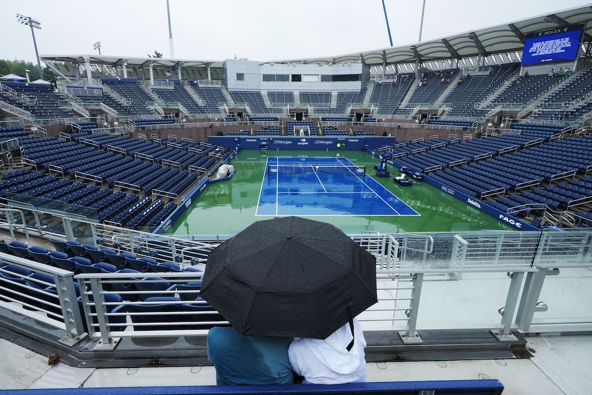 US Open: la increíble lluvia que mantuvo el inicio de la jornada atrasado