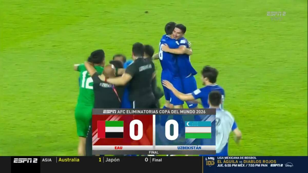 Uzbekistán celebró su primer clasificación a una Copa Mundial. //Captura de Pantalla: @SC_ESPN