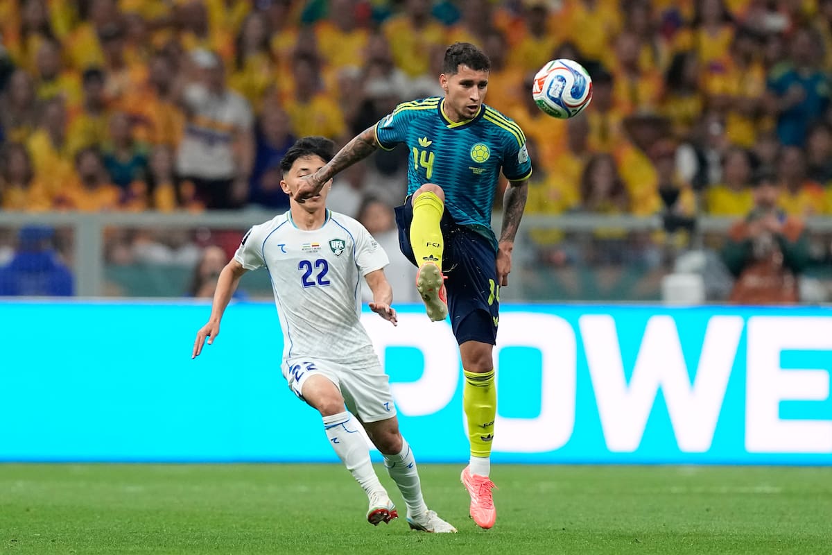 Gustavo Puerta mostró un gran nivel en el debut mundialista de Colombia ante Uzbekistán. //Foto, AP: Fernando Llano