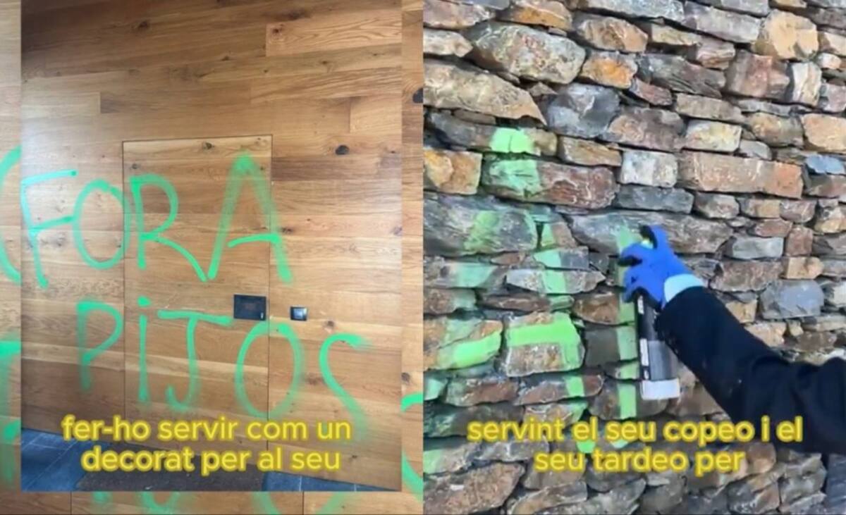 Encapuchados vandalizaron la casa de Gerard Piqué y publicaron un video en X, antes Twitter. //Foto: captura de pantalla.
