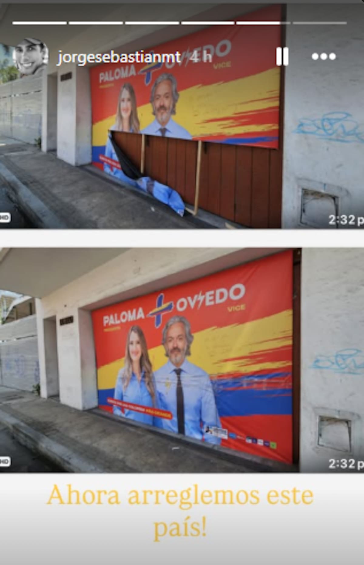 Vandalizan publicidad política de Paloma Valencia y Juan Daniel Oviedo en Cartagena. // Foto: captura de pantalla