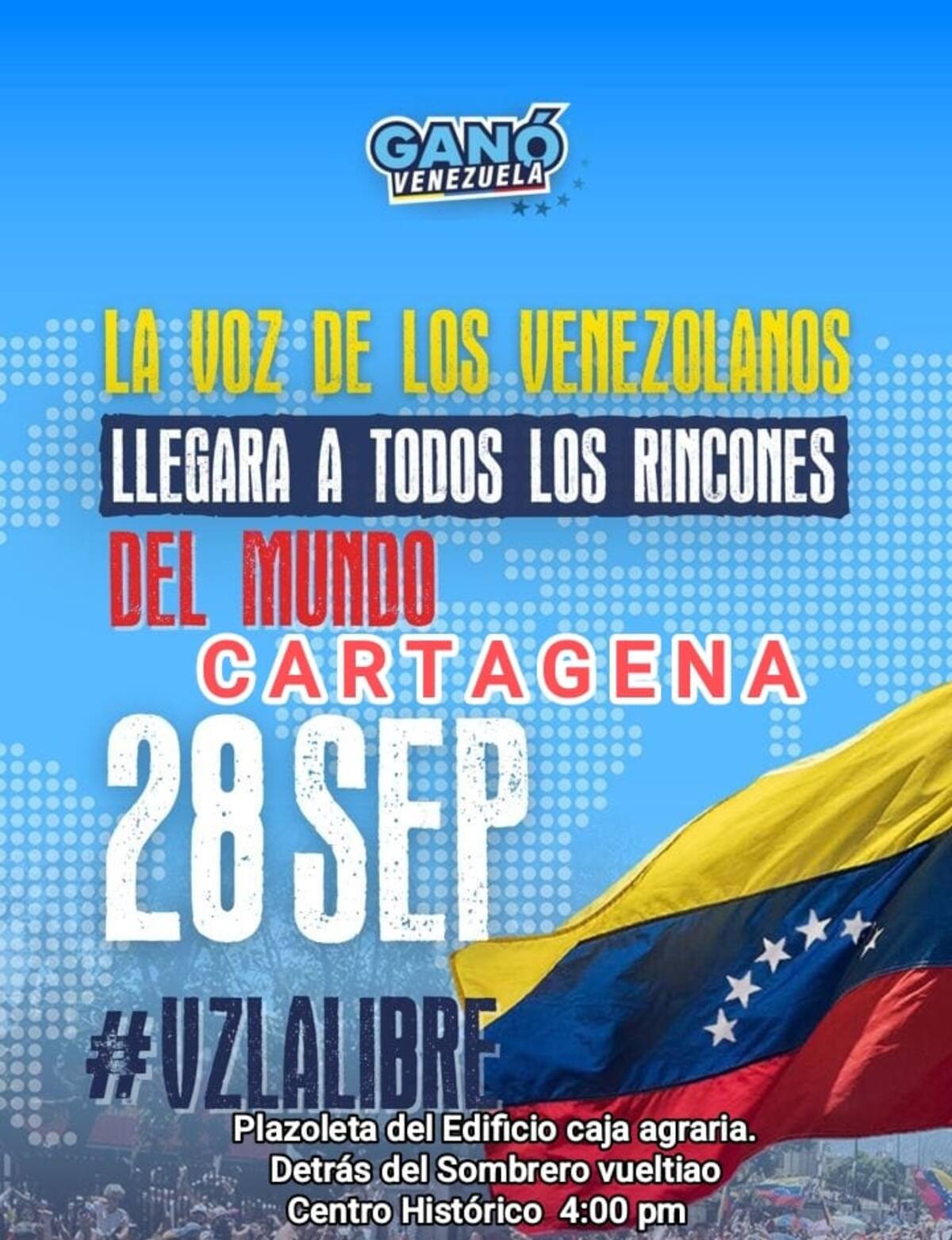 Venezolanos en Cartagena se manifestarán contra el régimen de Nicolás Maduro.//Foto: cortesía