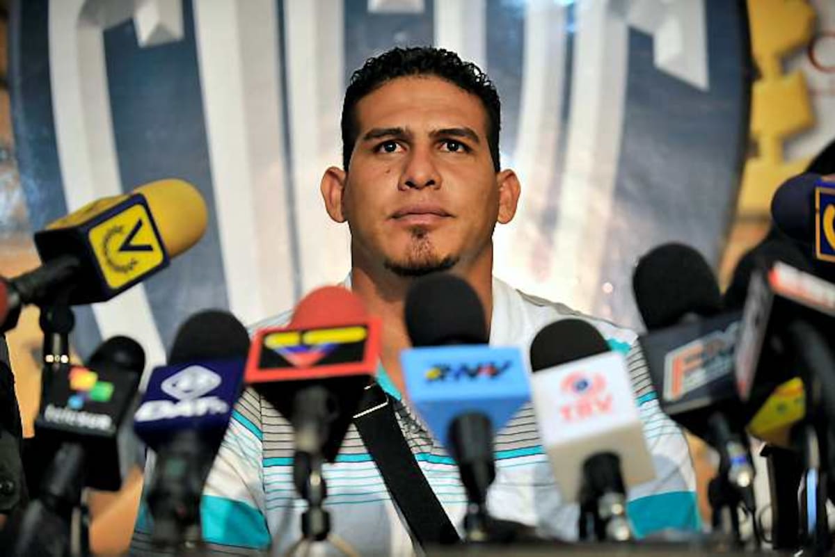 Ramos, de 24 años, fue secuestrado a punta de pistola afuera de la casa de su familia en la zona de Valencia la semana pasada y comandos policiales lo rescataron dos días después en un escondite en las montañas del estado de Carabobo. AFP LEO RAMIREZ