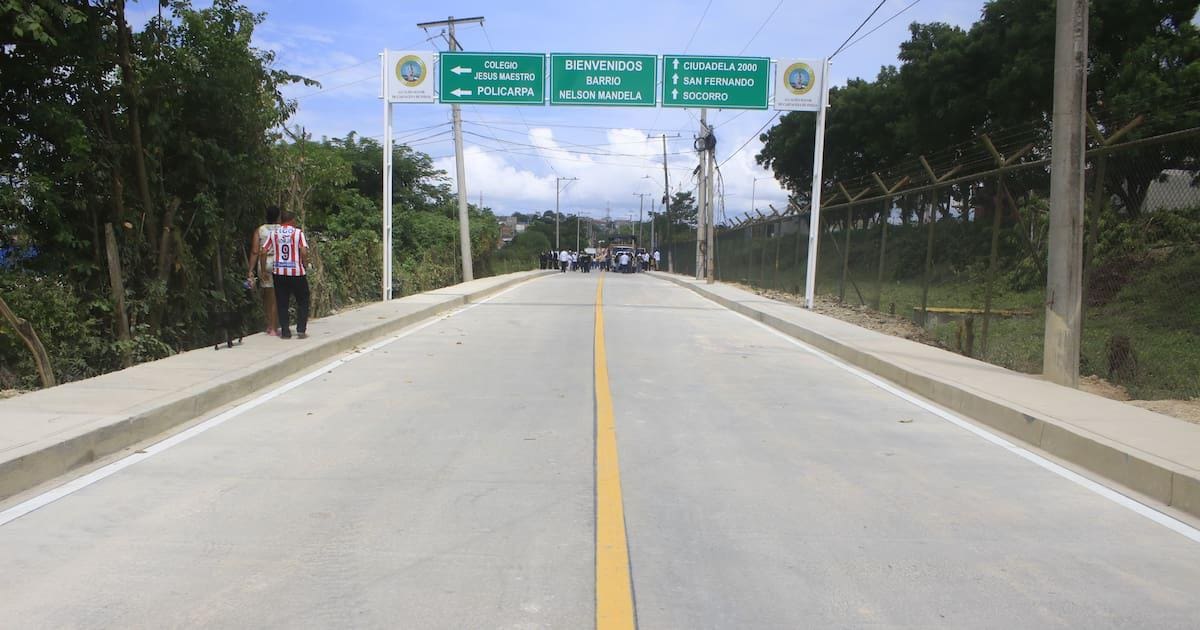 Vía pavimentada en Nelson Mandela por la Alcaldía de Cartagena. // Cortesía Alcaldía