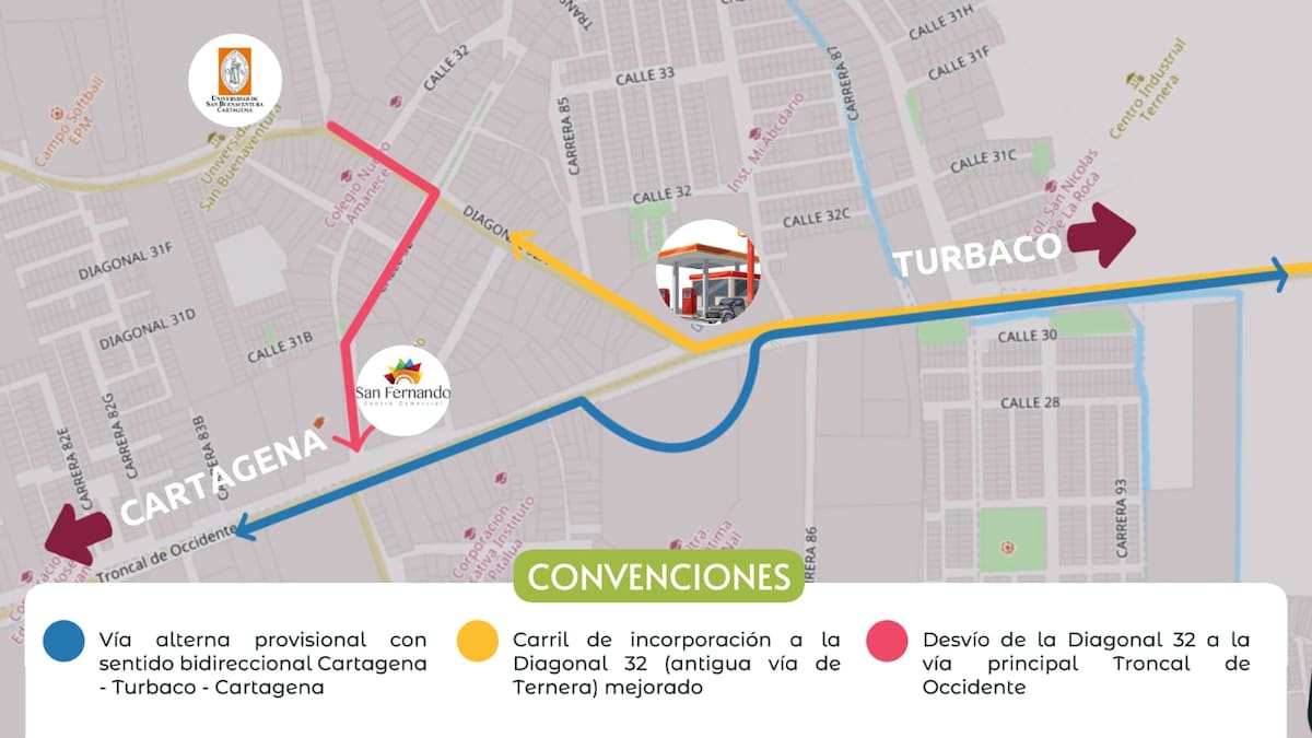 La Alcaldía establece distintas vías alternas para la adecuación de esta obra // Cortesía: Alcaldía de Cartagena