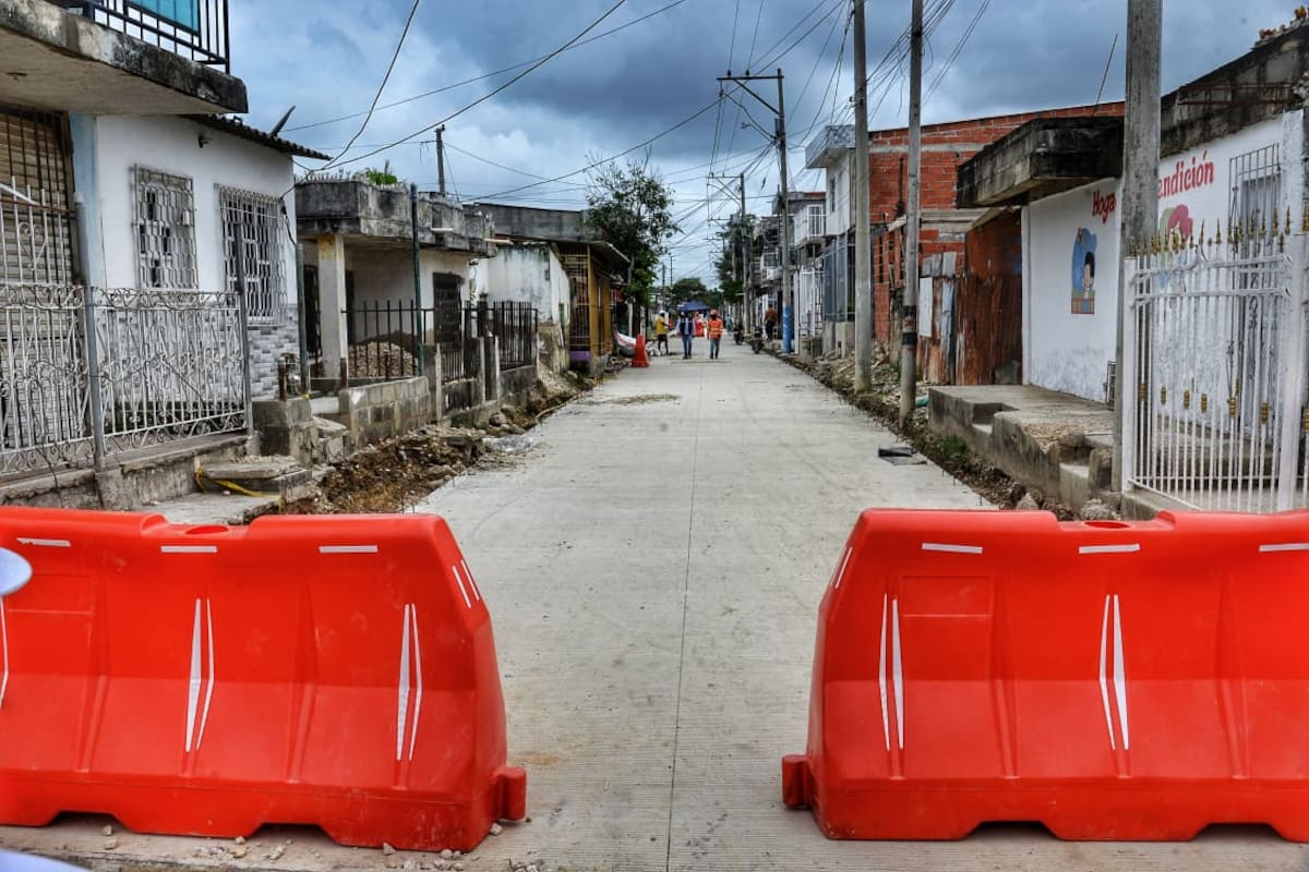 Las labores de infraestructura se realizan en la carrera 60 del sector Ricaurte en Olaya Herrera. // Foto: Cortesía - Alcaldía de Cartagena.
