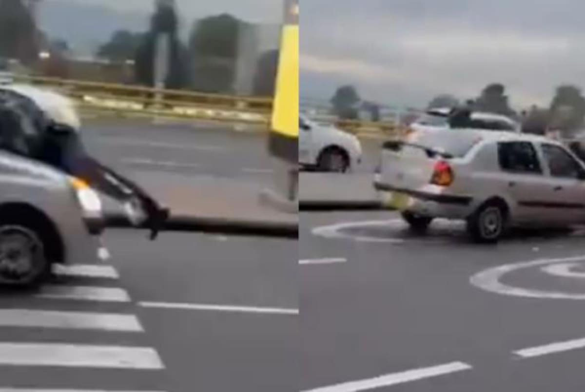 Video: atropelló a un agente de tránsito en Aeropuerto El Dorado y lo llevó sobre el capó.