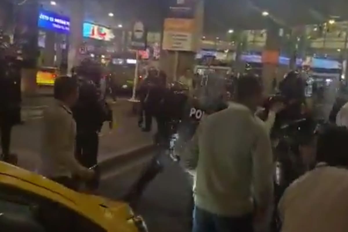 Video: protesta de taxistas en Bogotá termina en disturbios en El Dorado