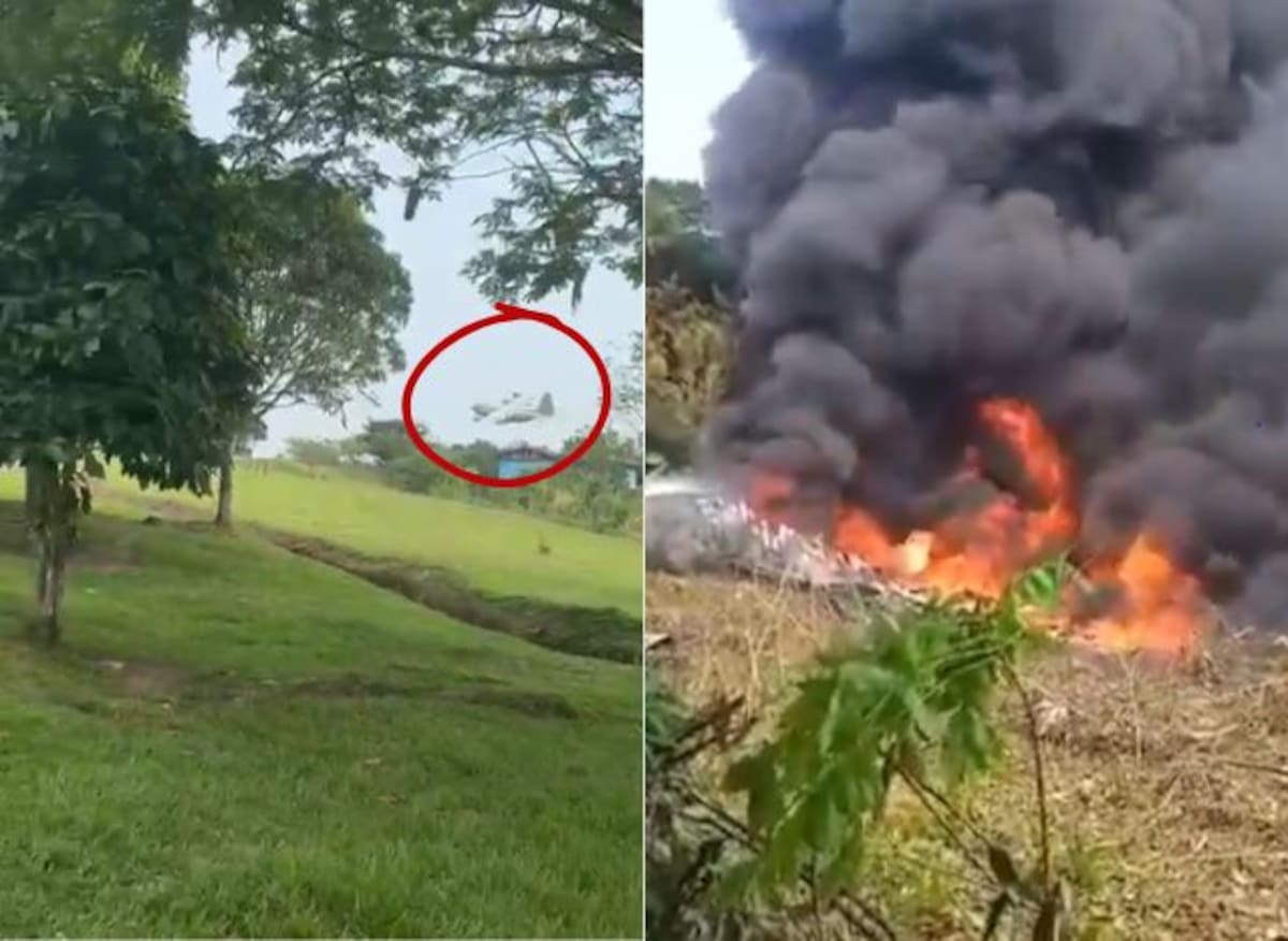 Video revela cómo cayó el avión de la Fuerza Aérea en Putumayo. // Foto: captura de pantalla