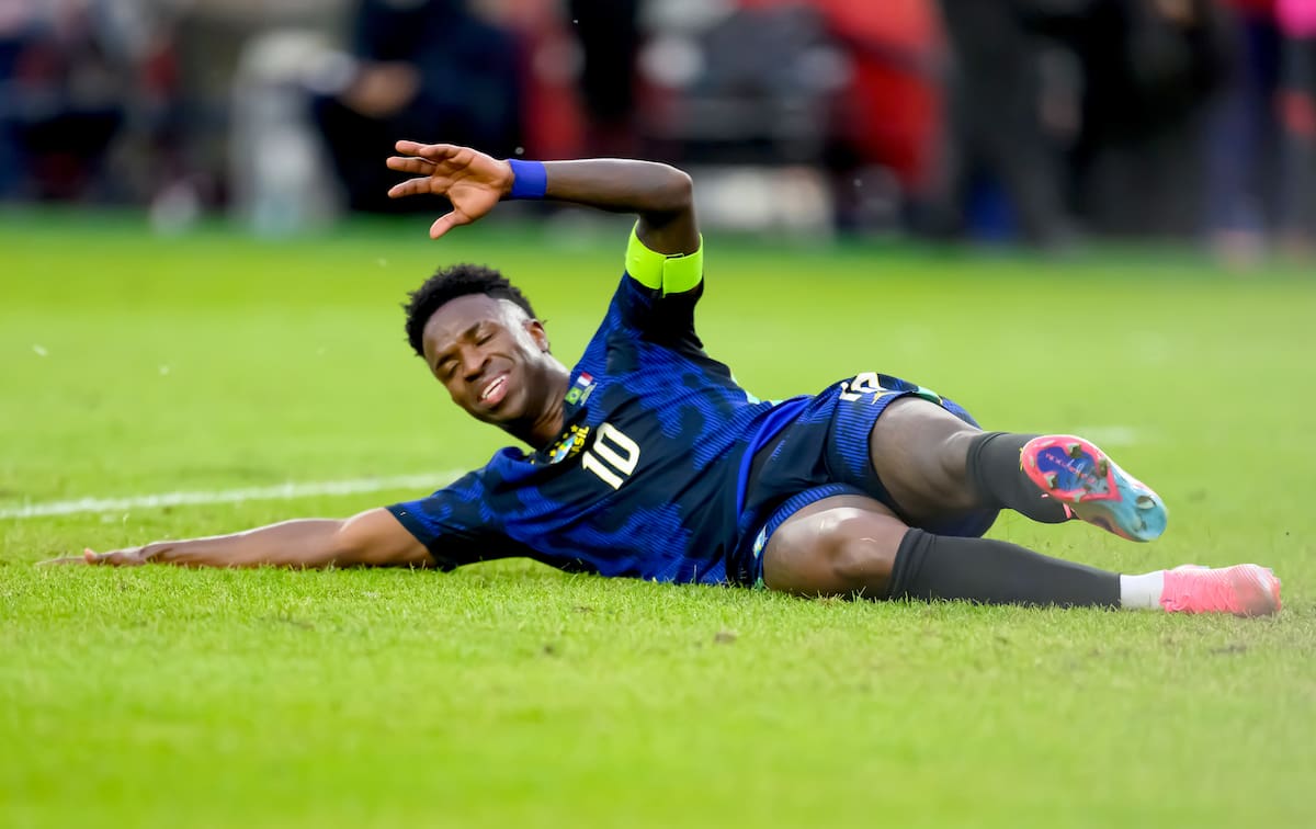 Vinícius Jr podría ser otro de los ausentes en el partido entre Brasil y Croacia. //Foto, EFE: ADAM RICHINS