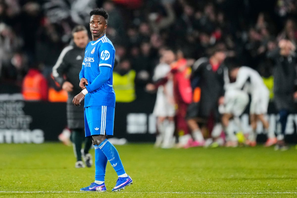 Vinícius Jr fue víctima de cánticos racistas en la Copa del Rey. //Foto, AP: Jose Breton