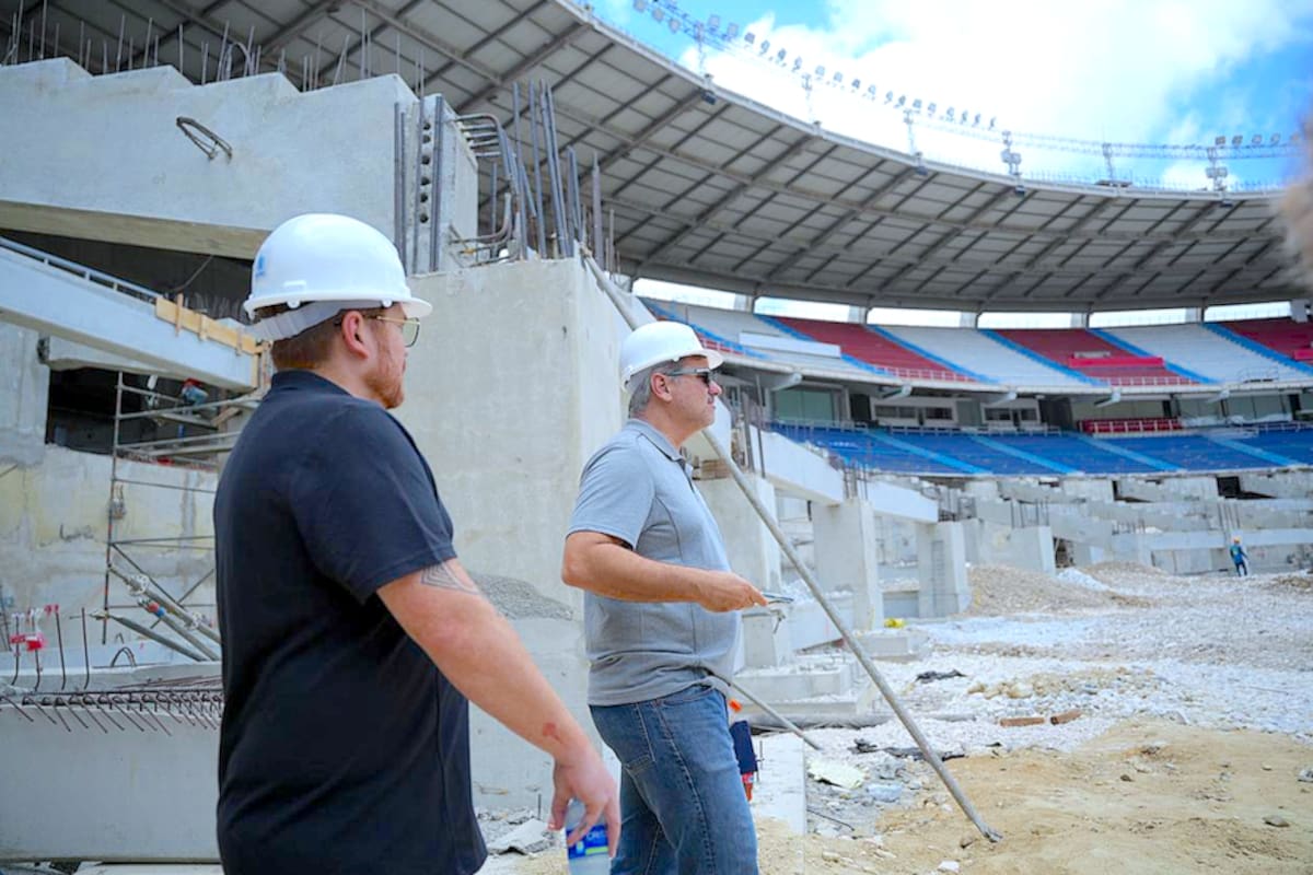 Así fue la segunda visita de Conmebol al inspeccionar obras del Metropolitano