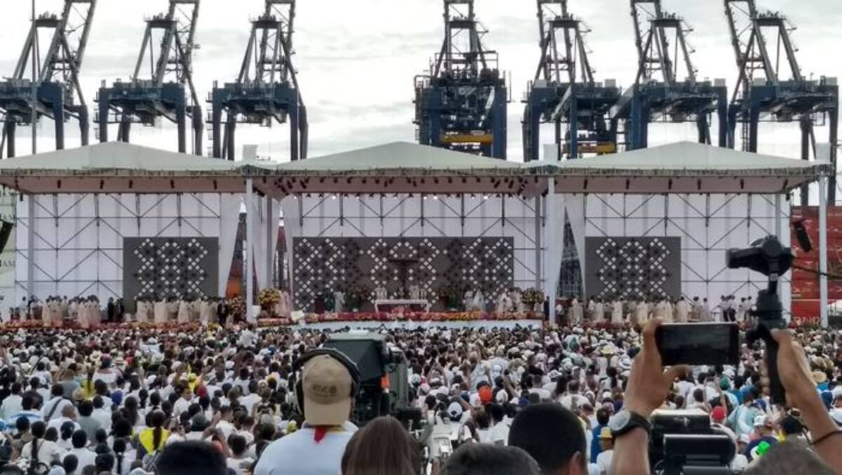 Visita del papa en Cartagena. // EFE