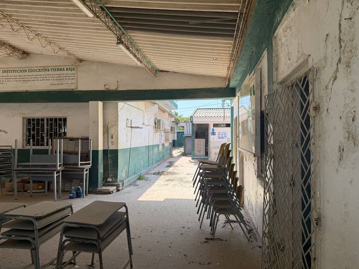 Vista de la Institución Etnoeducativa Tierra Baja antes de su intervención. // Foto: cortesía - SGR