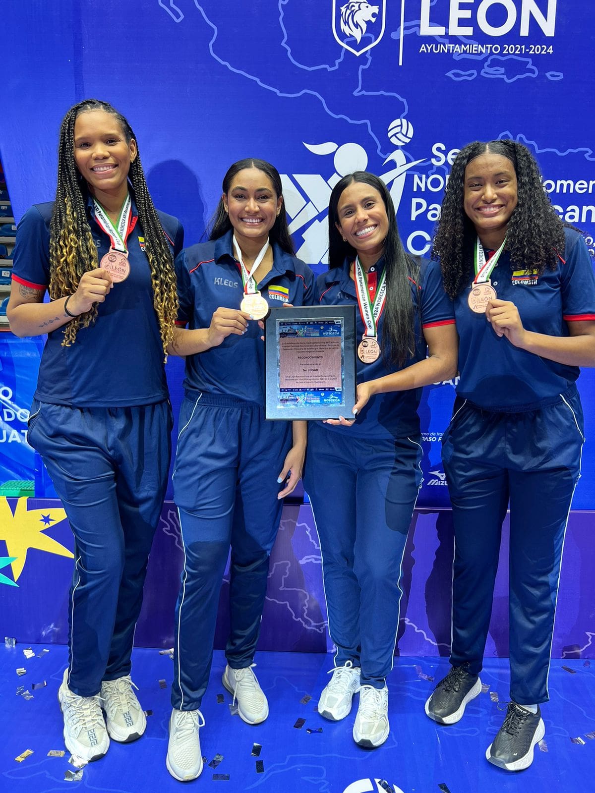 Las cuatro jugadoras de Bolívar: Dayana Segovia, Melissa Rangel, María Alejandra Marín y Valentina Gaviria. //CORTESÍA