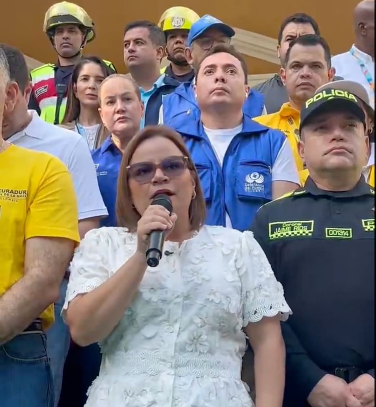 En el casino de oficiales de la Policía del Magdalena la gobernadora Margarita Guerra instaló el Puesto de Mando Unificado.//.Cortesía Gobernación del Magdalena.