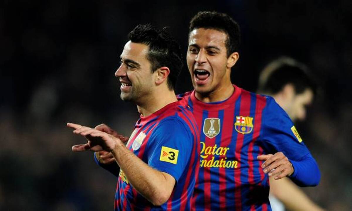 Xavi Hernández también marcó gol. AP
