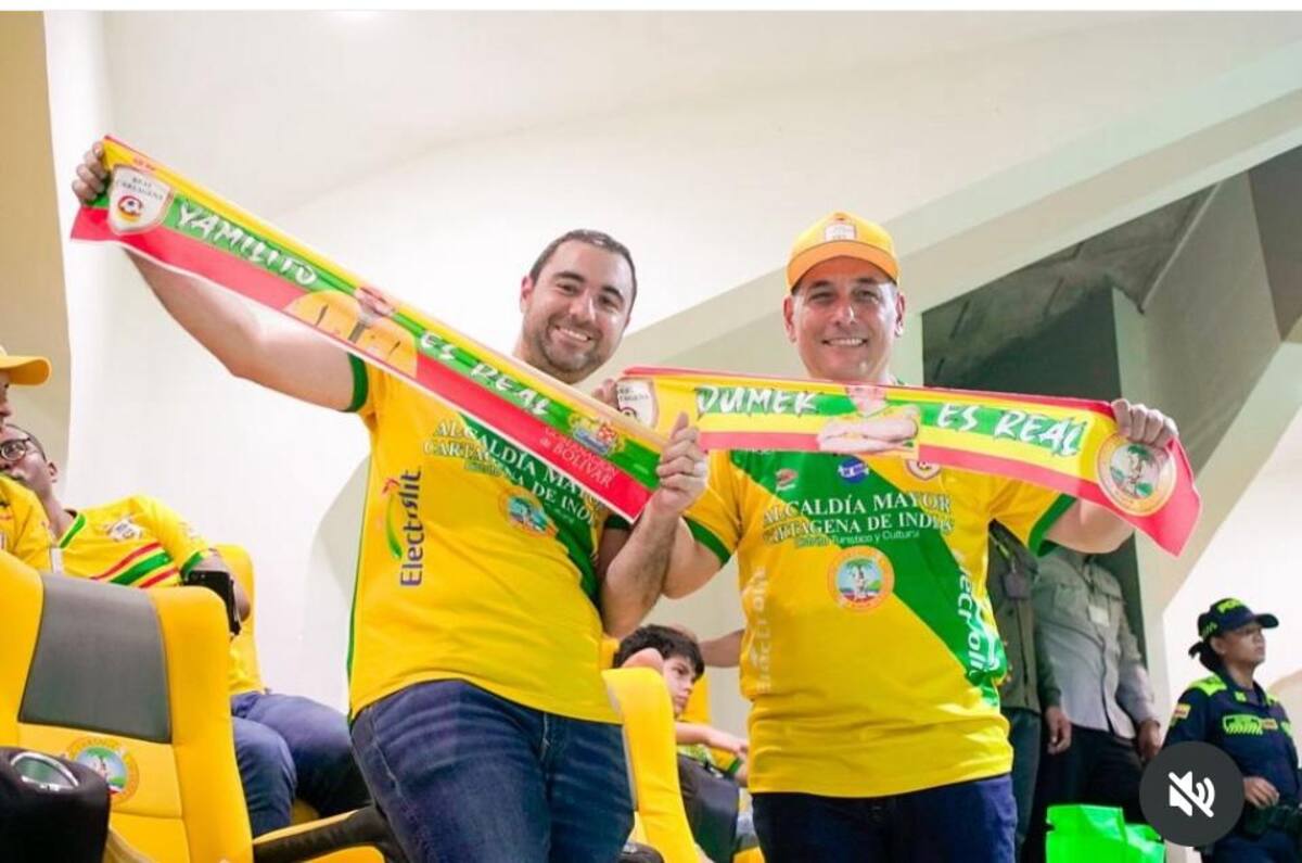 Yamil Arana, gobernador de Cartagena, y Dumek Turbay, alcalde de Cartagena, seguirán apoyando al equipo. //Cortesía