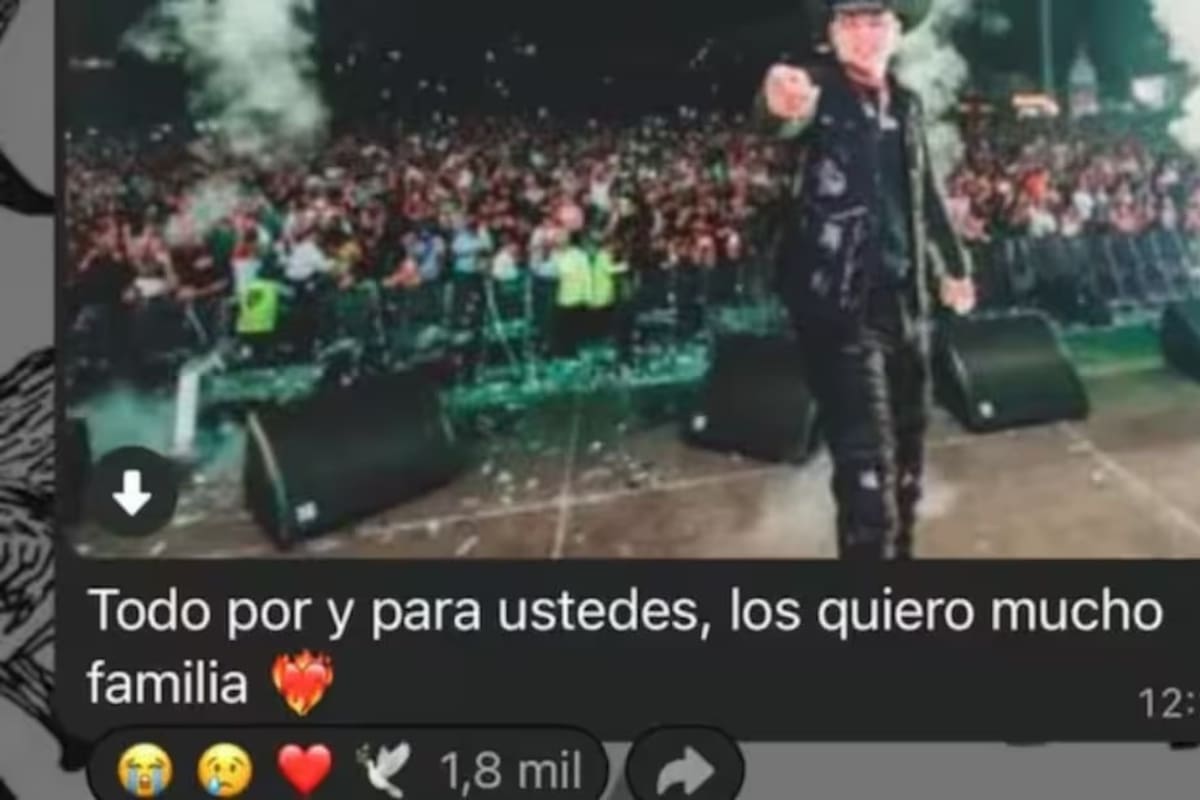 Este fue el último mensaje que envío Yeison Jiménez antes de morir en un accidente aéreo. //Foto: captura de pantalla.