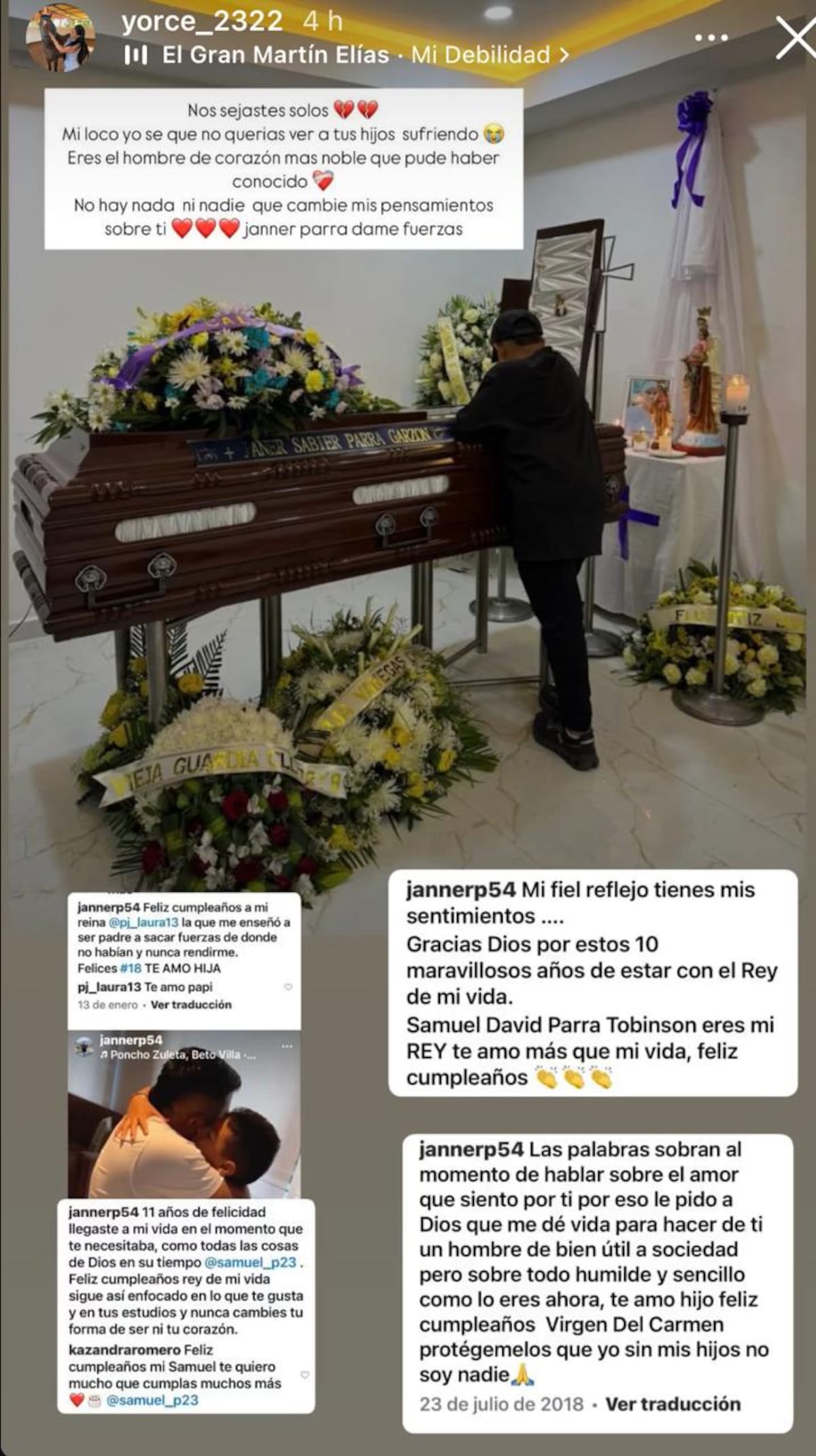Historia de Yorcelis Tobinson en la red social de Instagram.