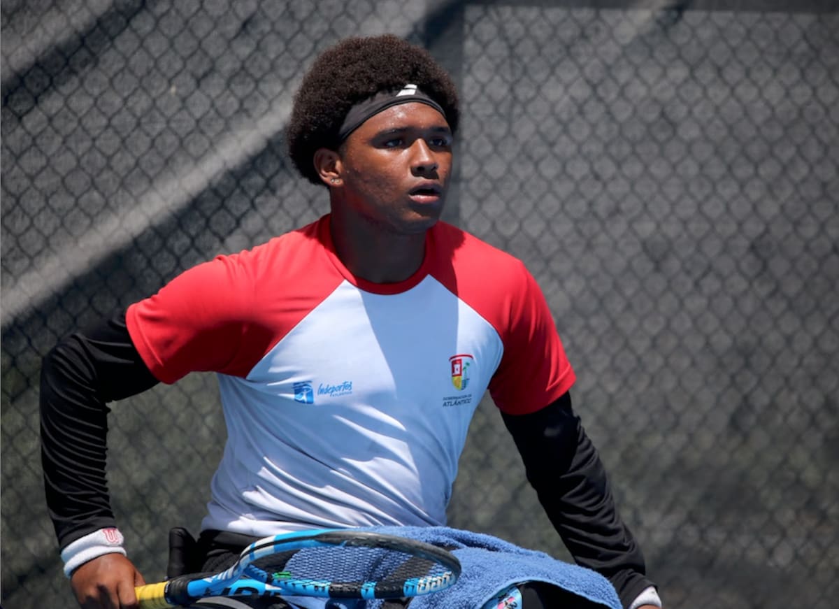 Yorman Muñoz, tenista del Atlántico, jugará la final Junior de la XV versión del Torneo Internacional de Tenis en Silla de Ruedas Barranquilla Open.//Cortesía Tensillar.