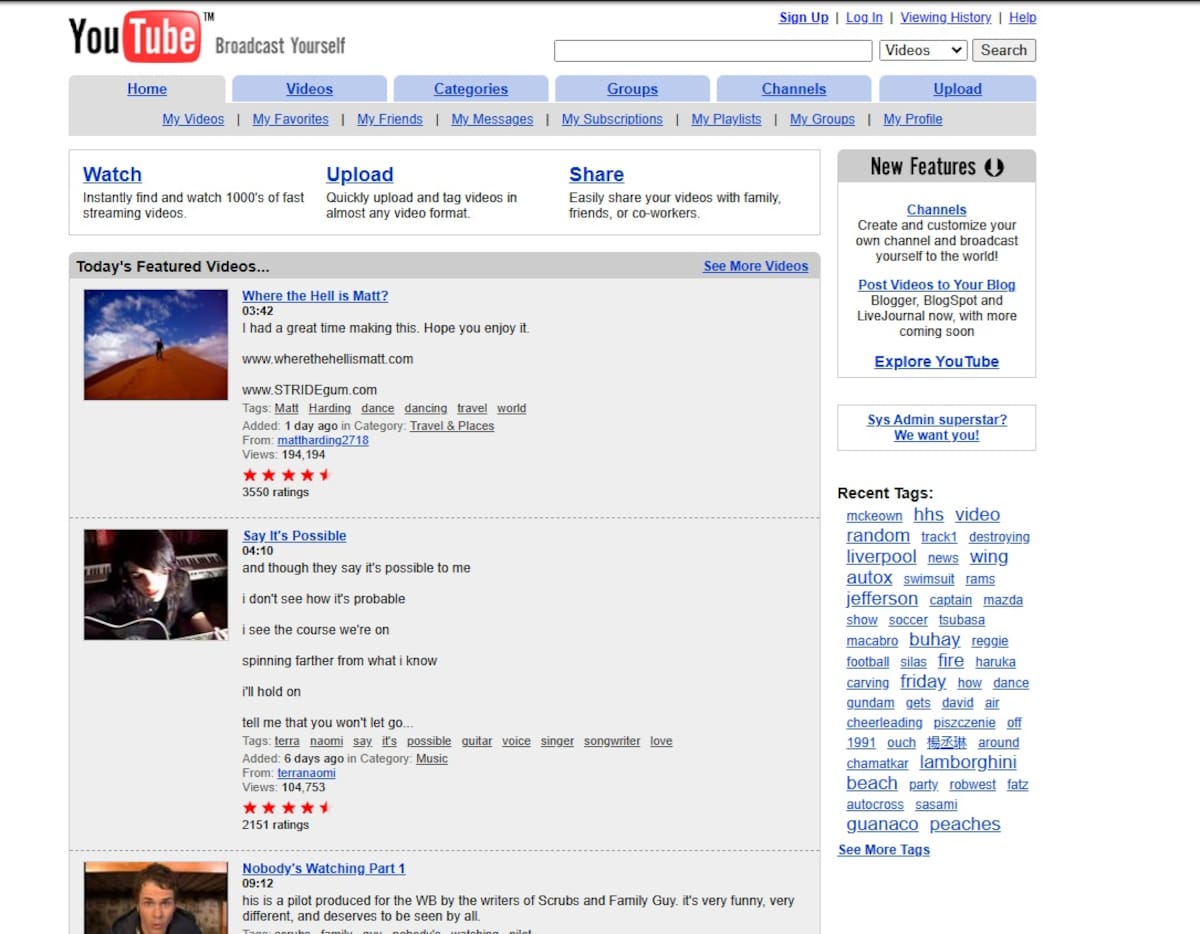 Imagen de Youtube de 2006. // Captura de pantalla.