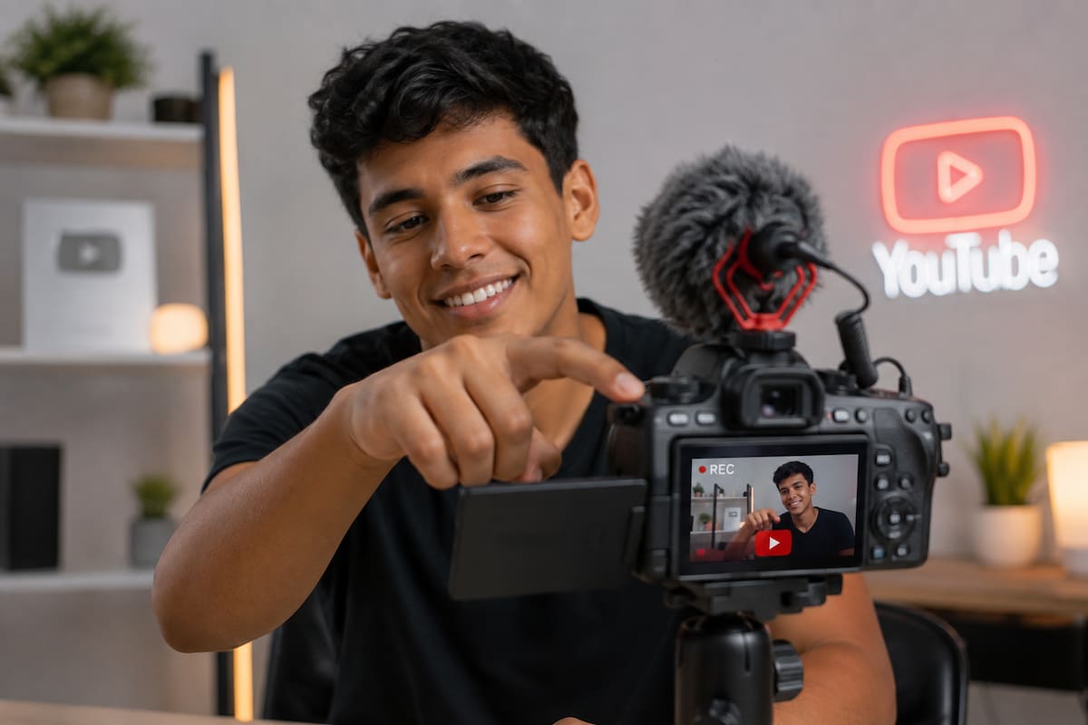 Ser YouTuber es la profesión más buscada en Colombia. // Foto: ilustración creada con IA (ChatGPT)